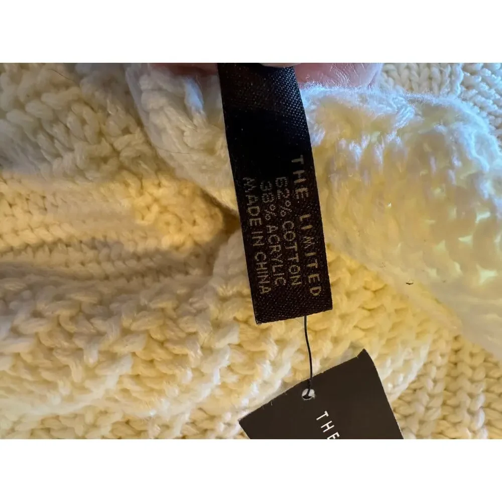 The Limited Cream Cable Knit Neck Scarf  Ear Warmer Cotton Acrylic NWT
